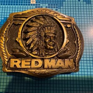 Red man belt buckle